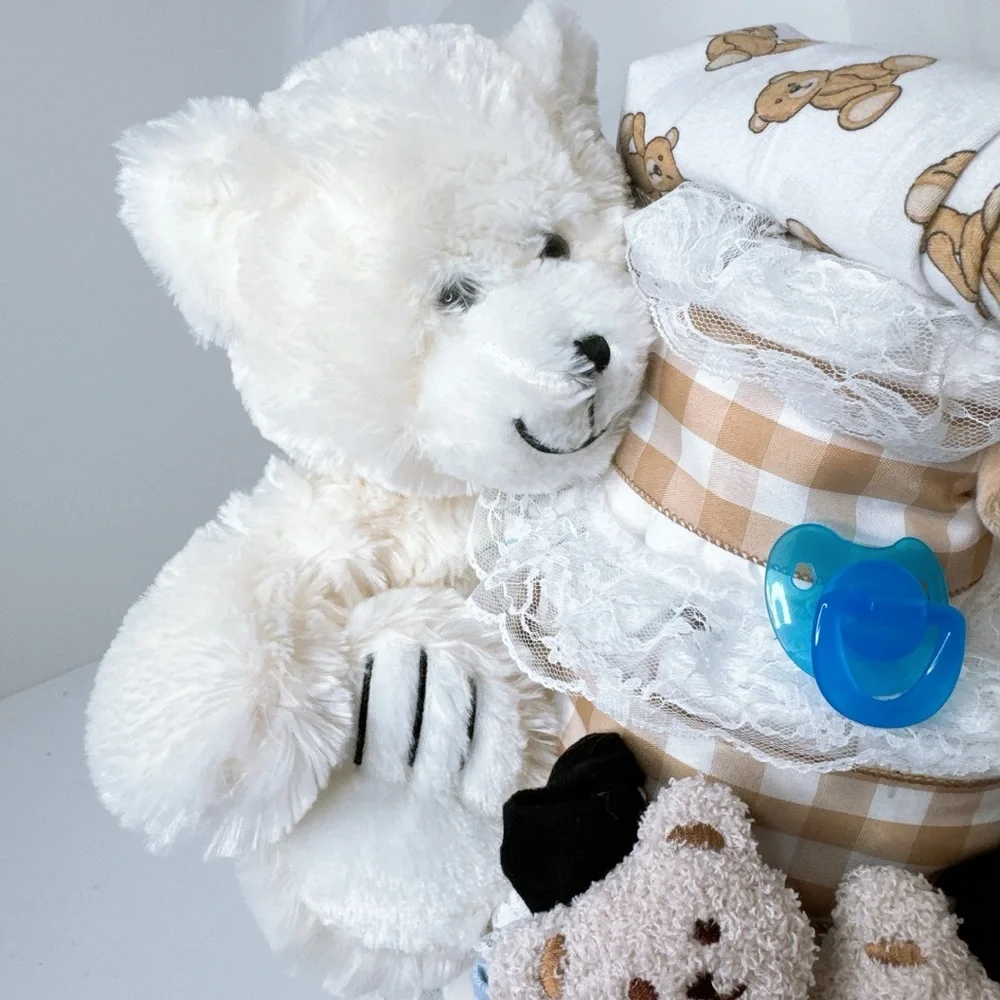Teddy Bear Boy Diaper Cake, Baby Shower Gift